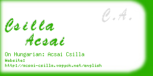 csilla acsai business card